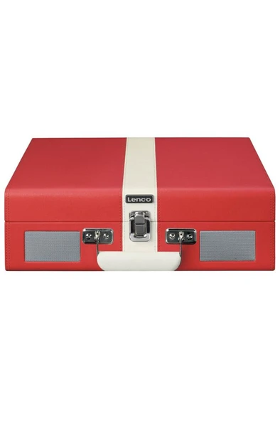 Lenco Classic Phono TT-110 Kırmızı Hoparlörlü Bluetoothlu Retro Pikap Plak Çalar - 3