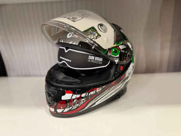 KASK SHIRO KATANA SV JOKER KIRMIZI/YEŞİL/BEYAZ - 2