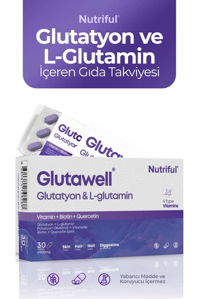 Nutriful Glutawell Glutatyon Ve L-glutamin Içeren 30 Tablet