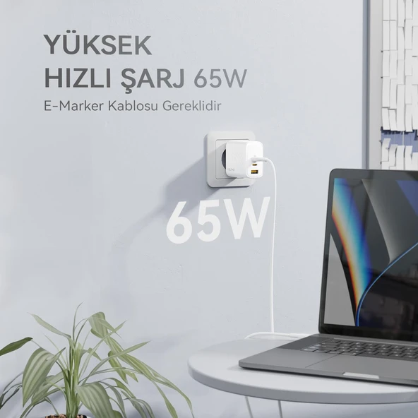VOLTME V2024 Revo Beyaz 65W CCA GaN Şarj Aleti - 4