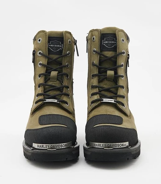 Harley Davidson Riddick Erkek Yeşil Haki Deri Bot - Resim 3