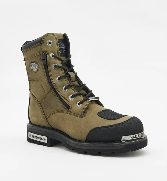 Harley Davidson Riddick Erkek Yeşil Haki Deri Bot - Resim 2