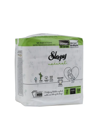 Sleepy Natural 2 Numara Mini 24'lü Bebek Bezi