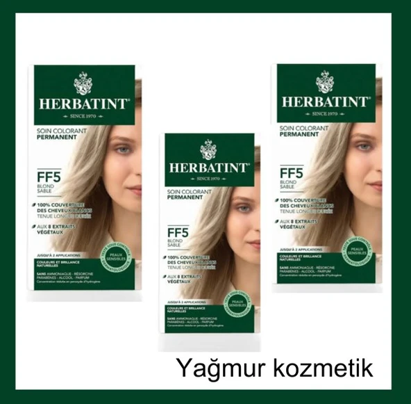 Herbatint FF5 Blond Sable Kum Sarısı Saç Boyası 3lü ürün görseli