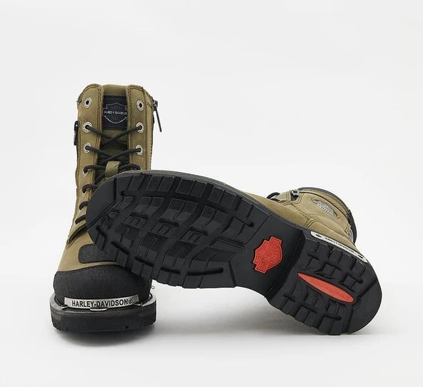 Harley Davidson Riddick Erkek Yeşil Haki Deri Bot - Resim 5