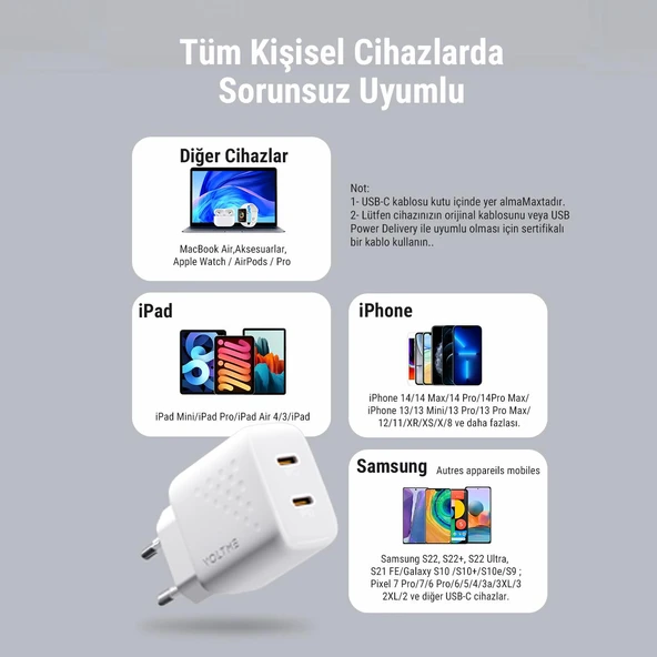 VOLTME V2022 Revo Beyaz 35W CC GaN Şarj Aleti - 4