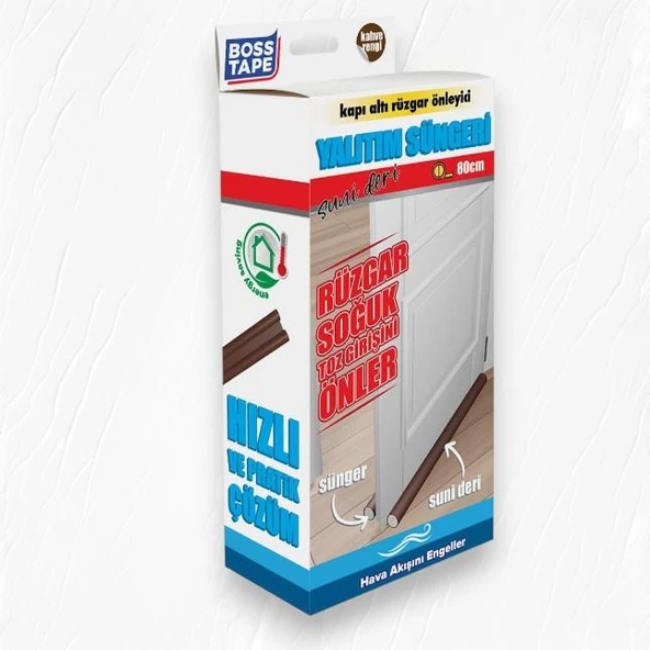 Boss Tape Kapı Altı Yalıtım Süngeri Suni Deri 80cm Kahverengi - 2