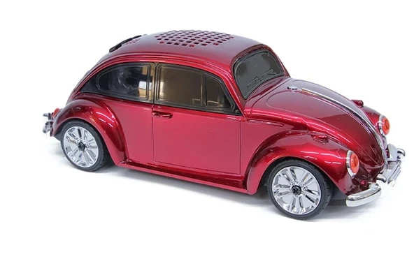 Beetle Araba Görünümlü Taşınabilir  Bluetooth Hoparlör Ve Radyo Speaker