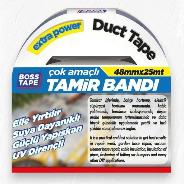 Boss Tape Duct Tape Tamir Bandı Siyah 48mmx25mt - 5