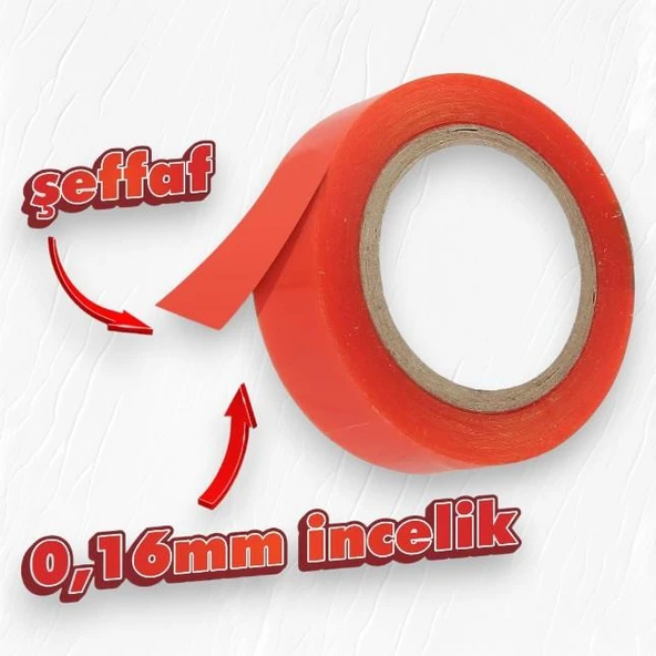Boss Tape Çift Taraflı Polyester Bant 15mm-5mt 140  Isıya Dayanıklı - 3