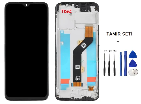 Tkgz - İnfinix HOT 10 Uyumlu Lcd Ekran Dokunmatik Orijinal ÇITALI FULL + TAMİR SETİ ürün görseli 1