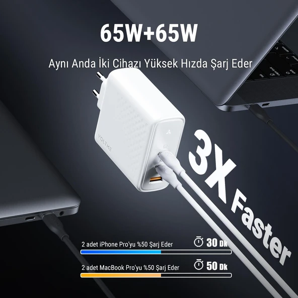 VOLTME V2028 Revo Beyaz 140W CCA GaN Şarj Aleti - 3