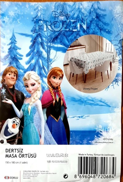 FROZEN BASKILI MASA VE ÇOCUK OYUN ÖRTÜSÜ (150*180 cm) - Resim 2