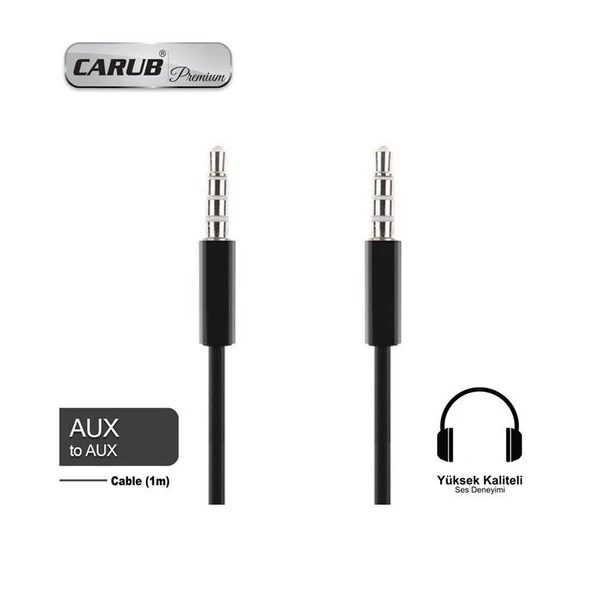 Aux To Aux Giriş Kablosu 1 Metre Siyah - Resim 2