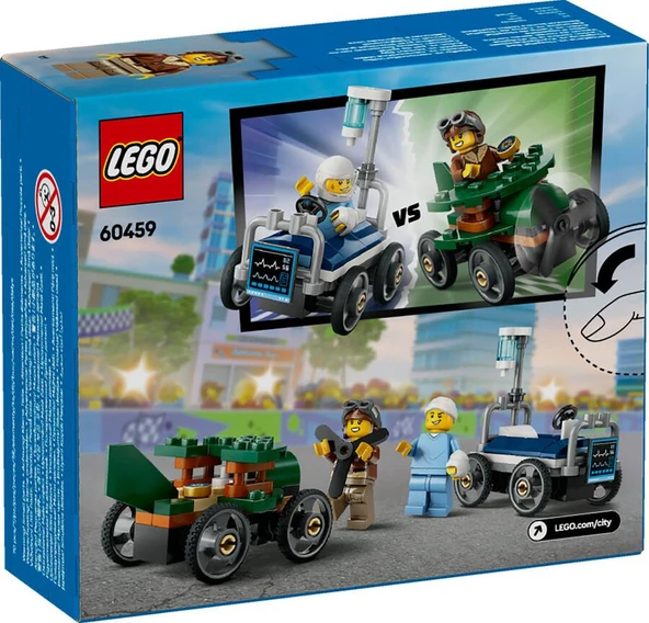 LEGO City 60459 Airplane vs. Hospital Bed Race Car Pack - 2