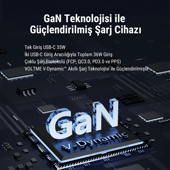 VOLTME V2108 Revo Beyaz 35W CC GaN Şarj Aleti - 4