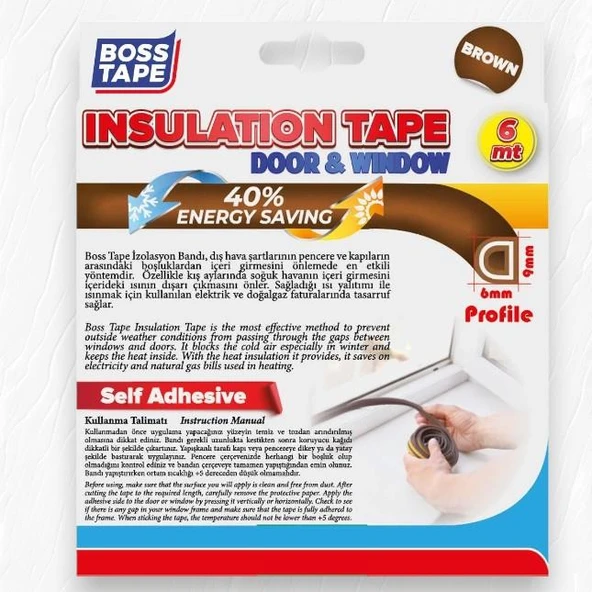 Boss Tape Kapı Pencere İzolasyon Fitili 9mm-6mt Kahverengi - 4