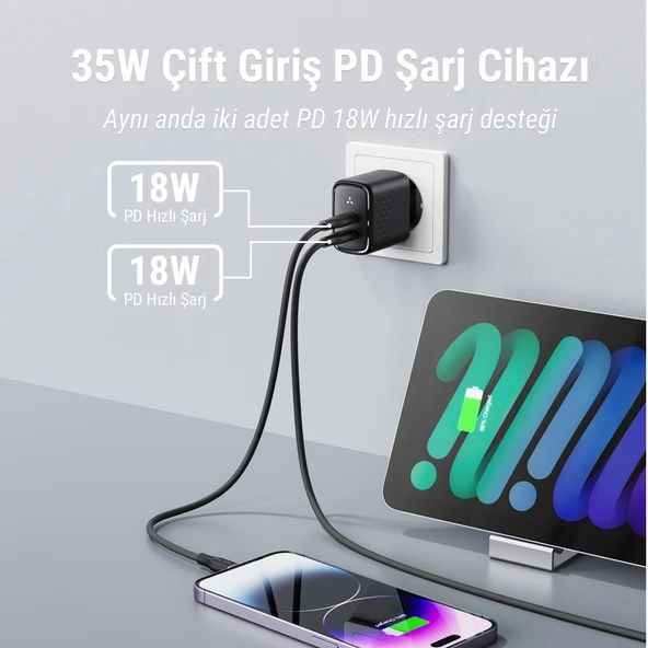 VOLTME V2107 Revo Siyah 35W CC GaN Şarj Aleti - 3