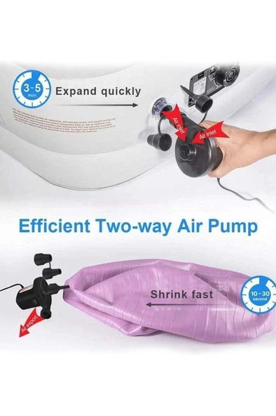 Elektrikli Hava Pompası Şişme Yatak Havuz Vakumlu Poşet Hava Kompresörü - 3