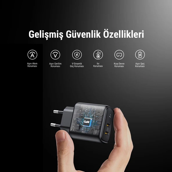 VOLTME V2111 Revo Siyah 45W CC GaN Şarj Aleti - 2