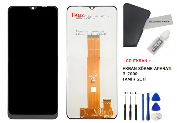 Tkgz - Samsung Galaxy A12  - SM-A125 Uyumlu Lcd Ekran Dokunmatik Orijinal + B-7000 + TAMİR SETİ ürün görseli 1
