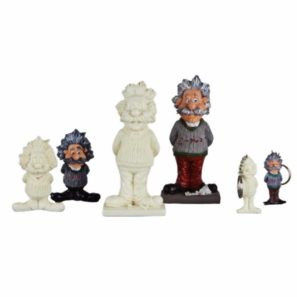 Boyanabilir Polyester Poliüretan Ham Obje Einstein Biblo Set Ve Anahtarlık