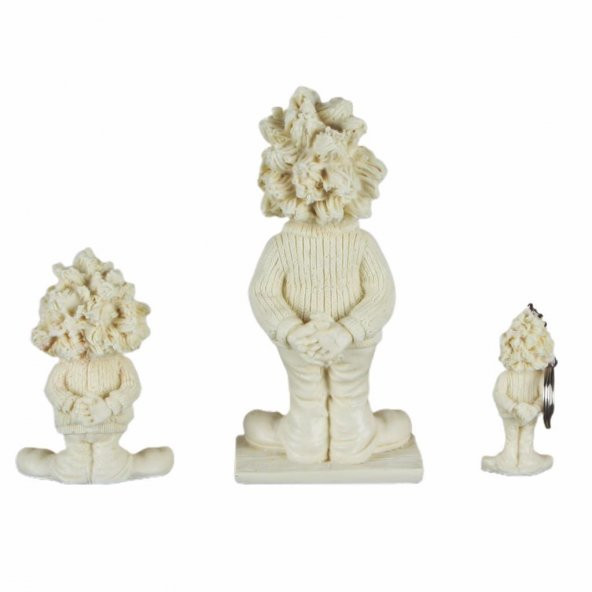 Boyanabilir Polyester Poliüretan Ham Obje Einstein Biblo Set Ve Anahtarlık - 3