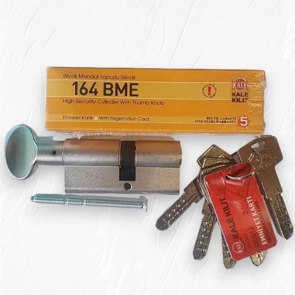 Kale Kilit 164BME Bilyalı Mandallı Barel Nikel 68mm - 2