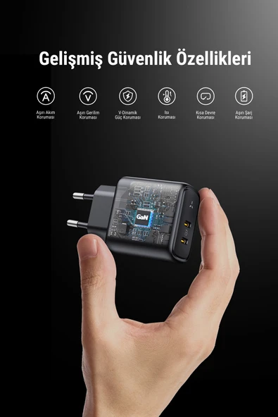 VOLTME V2111 Revo Siyah 45W CC GaN Şarj Aleti - 8