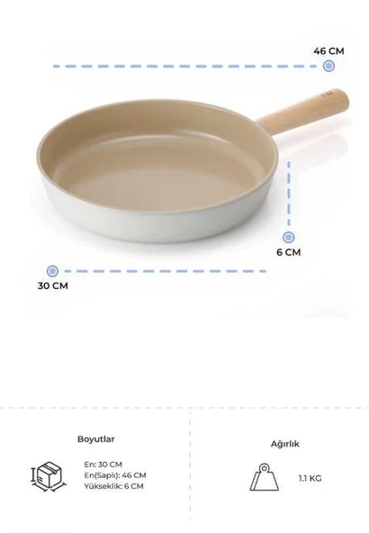 Neoflam Döküm Tava Fika 30cm Bej - 4