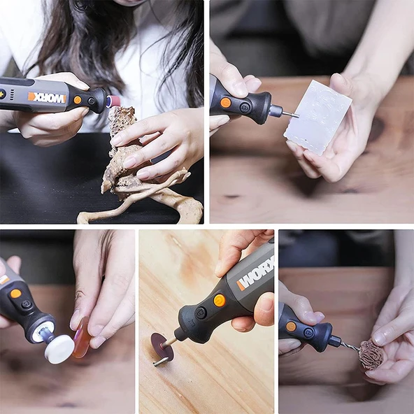 WORX WX106 8Volt Kalem Tipi Devir Ayarlı Profesyonel Gravür Makinesi + 21 Parça Aksesuar - 4