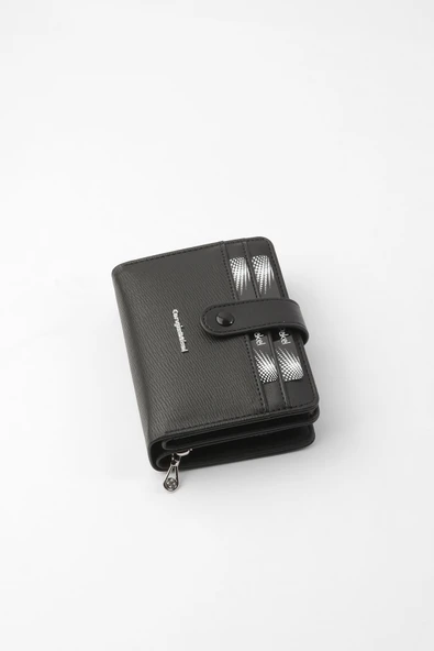 CENGİZ PAKEL Cengiz Pakel Kadın Mini Boy Çıt Çıt Detaylı Cüzdan – 65315M - Siyah - 3
