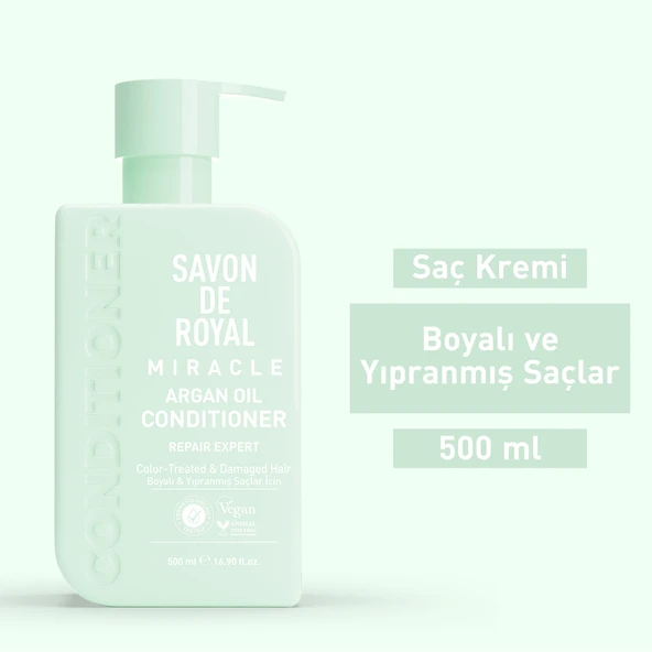Savon De Royal - Argan Yağı İçeren - Boyalı & Yıpranmış Saçlar İçin Onarım Uzmanı Saç Kremi 500 ml - Resim 2