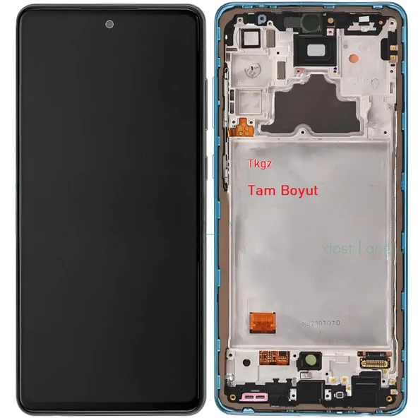 Tkgz - Samsung Galaxy A72 - SM-A725 Uyumlu Lcd Ekran Dokunmatik Orijinal ÇITALI MAVİ ürün görseli 1