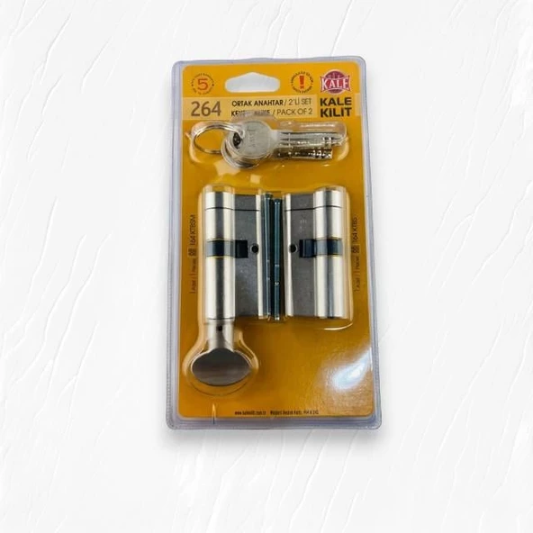 Kale Kilit 264 Tuzaklı İkili Pas Sistem KTBS+KTBSM Barel Silindir 68mm - 2