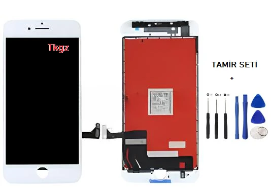 Tkgz - iPhone 7 Uyumlu Lcd Ekran Dokunmatik Orijinal (LW MARKA) BEYAZ + TAMİR SETİ ürün görseli 1