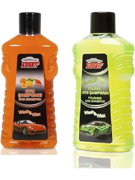 Autokit Cilalı Oto Şampuanı 1 Lt 2'li Set