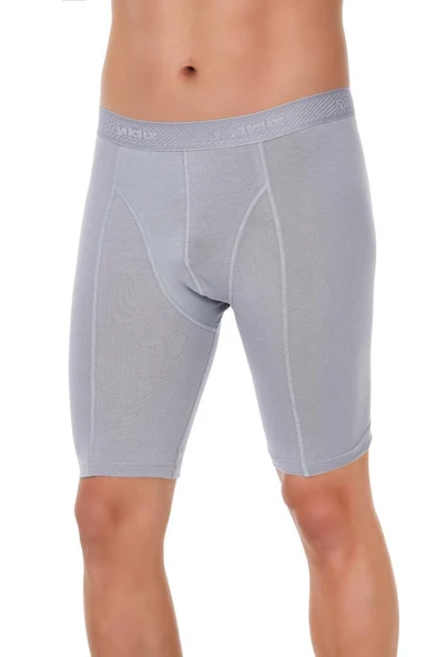 3 Adet Yıldız Erkek Modal Uzun Boxer Short Gri 162