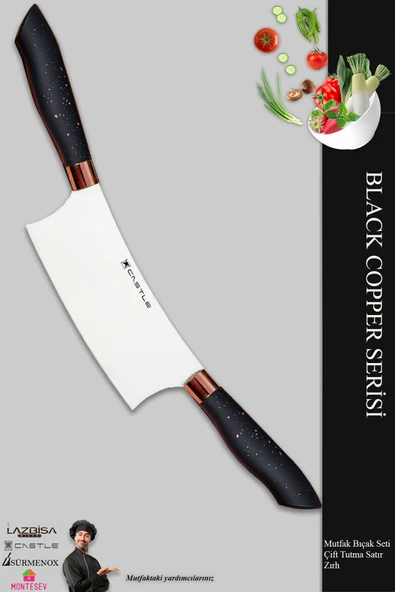 Black Copper Serisi Mutfak Bıçak Pizza Pide Börek Kıyma Bıçağı Zırhı (MFT-745) - 4