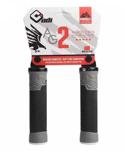 ODI Elite AG2 Bisiklet Elciği 2.1 Kilitleme Teknolojisi MTB Profesyonel Gidon Tutacağı Siyah Gri