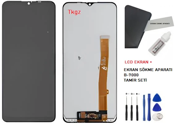 Tkgz - TCL 10SE Uyumlu Lcd Ekran Dokunmatik Orijinal + B-7000 + TAMİR SETİ ürün görseli