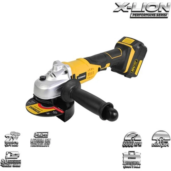 Rtrmax Rtx1825 Avuç Taşlama Çift Akü 115mm 18v 4a