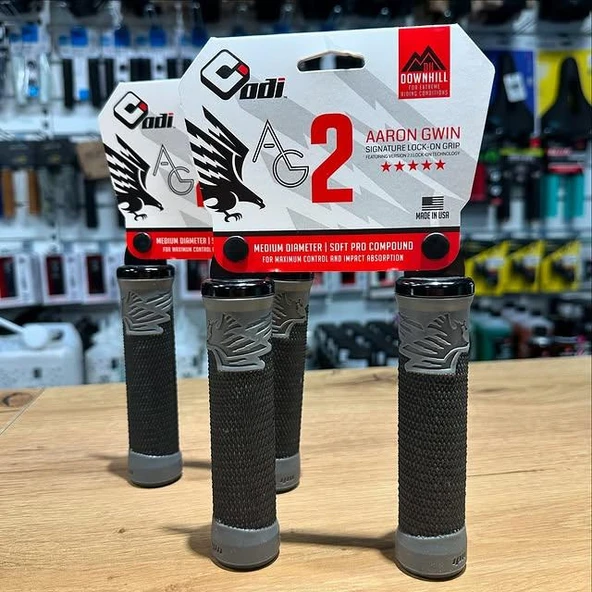 ODI Elite AG2 Bisiklet Elciği 2.1 Kilitleme Teknolojisi MTB Profesyonel Gidon Tutacağı Siyah Gri - 2