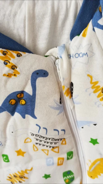 Mavi Dinozor Desenli Çocuk Uyku Tulumu - Resim 2