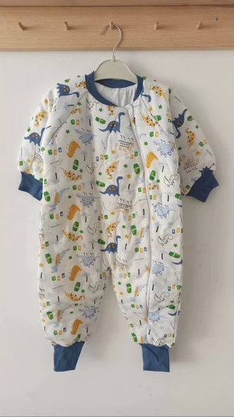 Mavi Dinozor Desenli Çocuk Uyku Tulumu - Resim 3