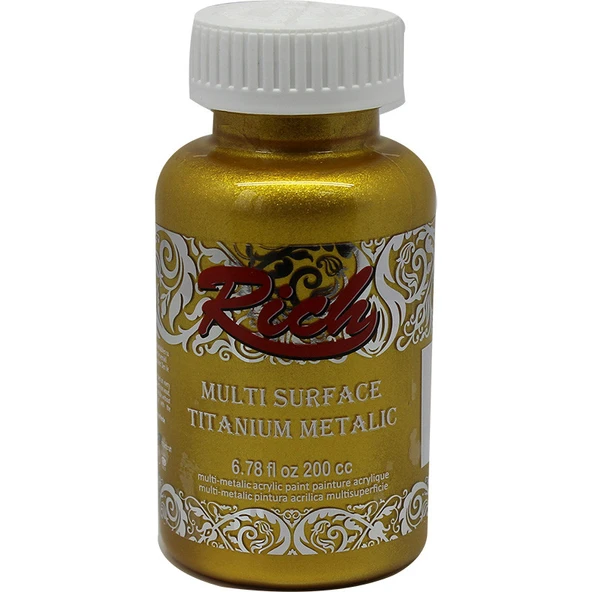 Rich Multi Surface Titanium Metalik Boya 200 cc Som Altın 2522 ürün görseli 1
