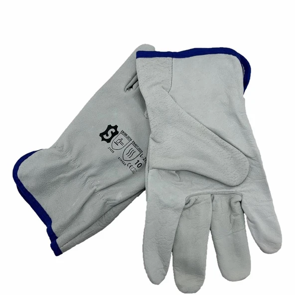 Hakiki L-XL Deri Sürücü Koruyucu Eldiven İş Eldiveni - 3