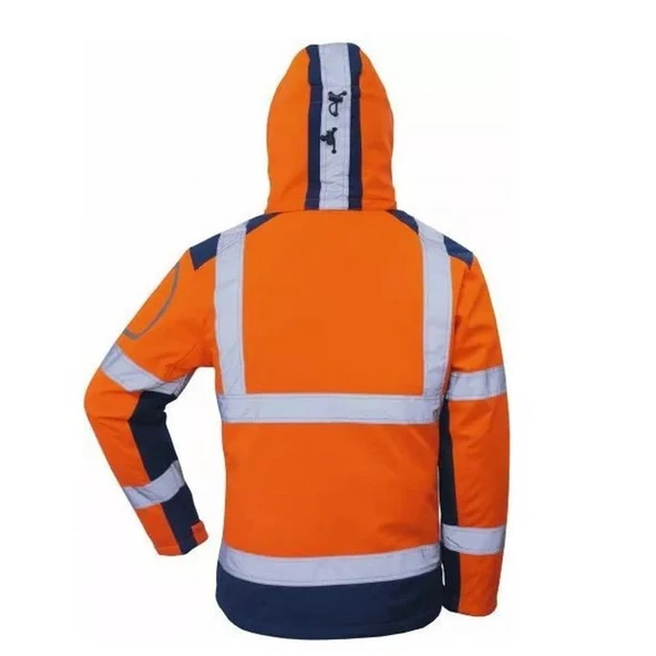 Softshell Reflektörlü İş Montu Su Geçirmez Ceket Turuncu - 3
