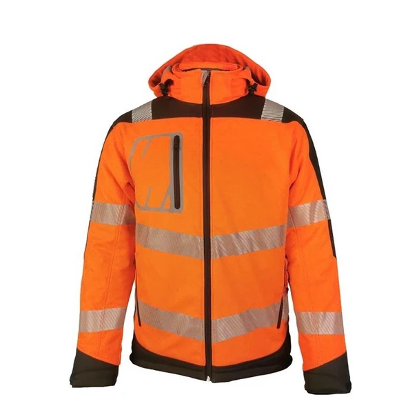 Reflektörlü Su Geçirmez Termal Softshell İş Montu Turuncu - 6