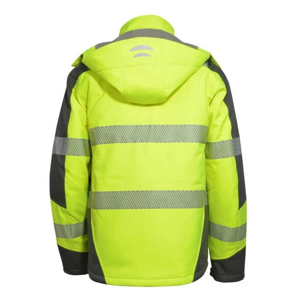 Reflektörlü Su Geçirmez Termal Softshell İş Montu Sarı - 7